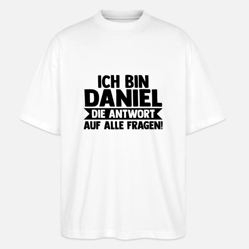 Vorname Daniel - Stanley/Stella Oversized Unisex Bio T-Shirt Blaster 2.0 - Weiß