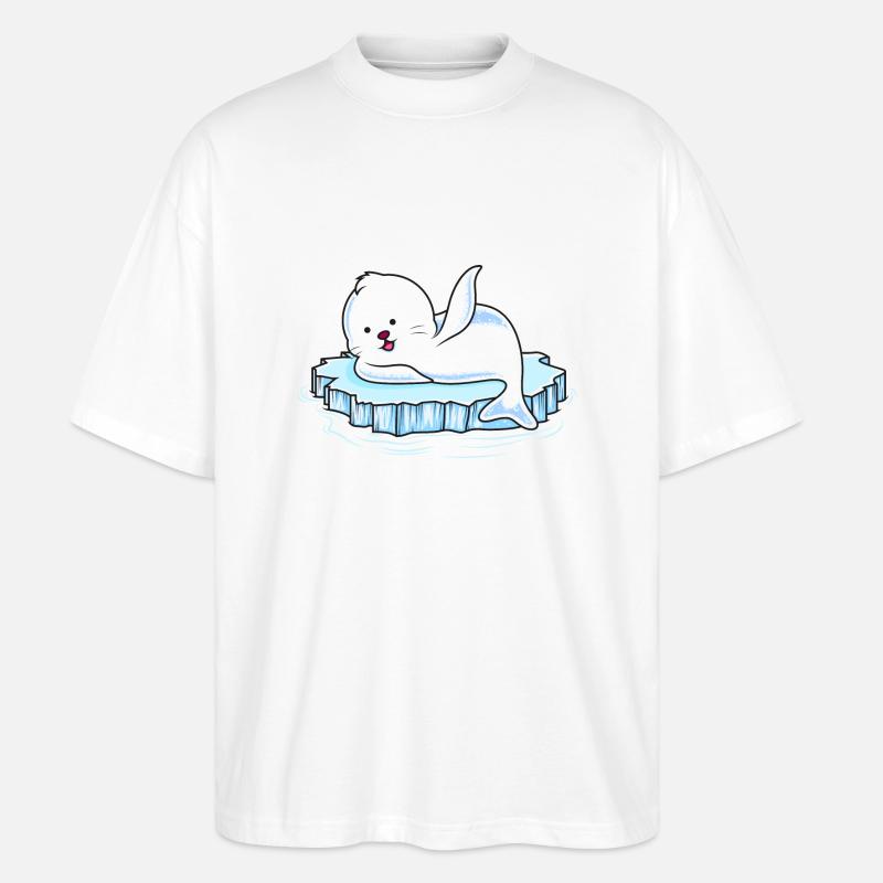 robbe eisscholle comic - Stanley/Stella Oversized Unisex Bio T-Shirt Blaster 2.0 - Weiß