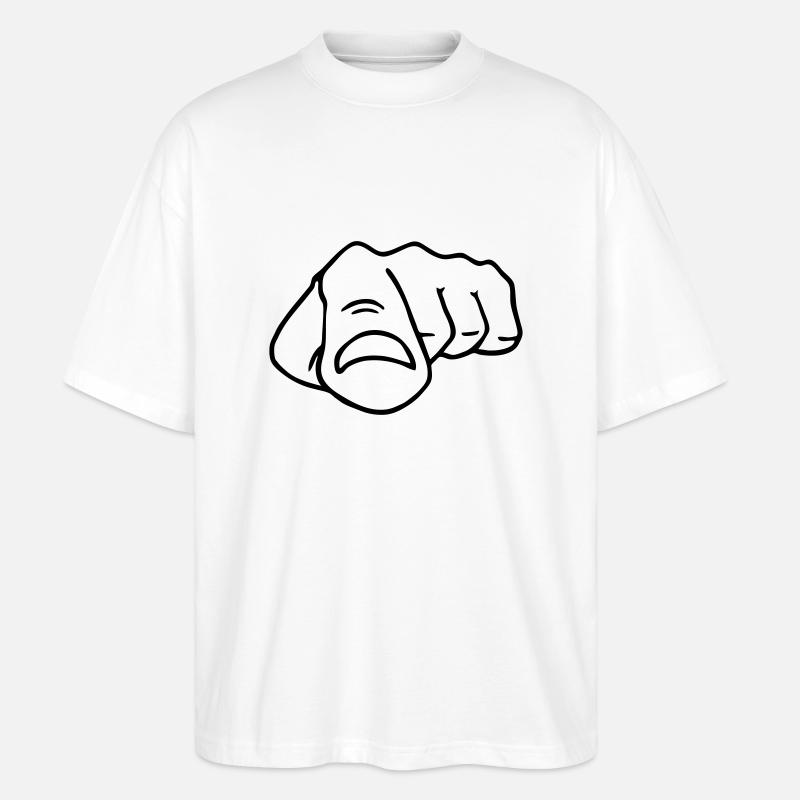 hinweis finger - Stanley/Stella Oversized Unisex Bio T-Shirt Blaster 2.0 - Weiß