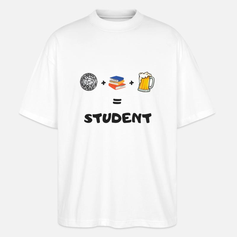 Studentenleben: Bier, Feiern, Bücher - Stanley/Stella Oversized Unisex Bio T-Shirt Blaster 2.0 - Weiß