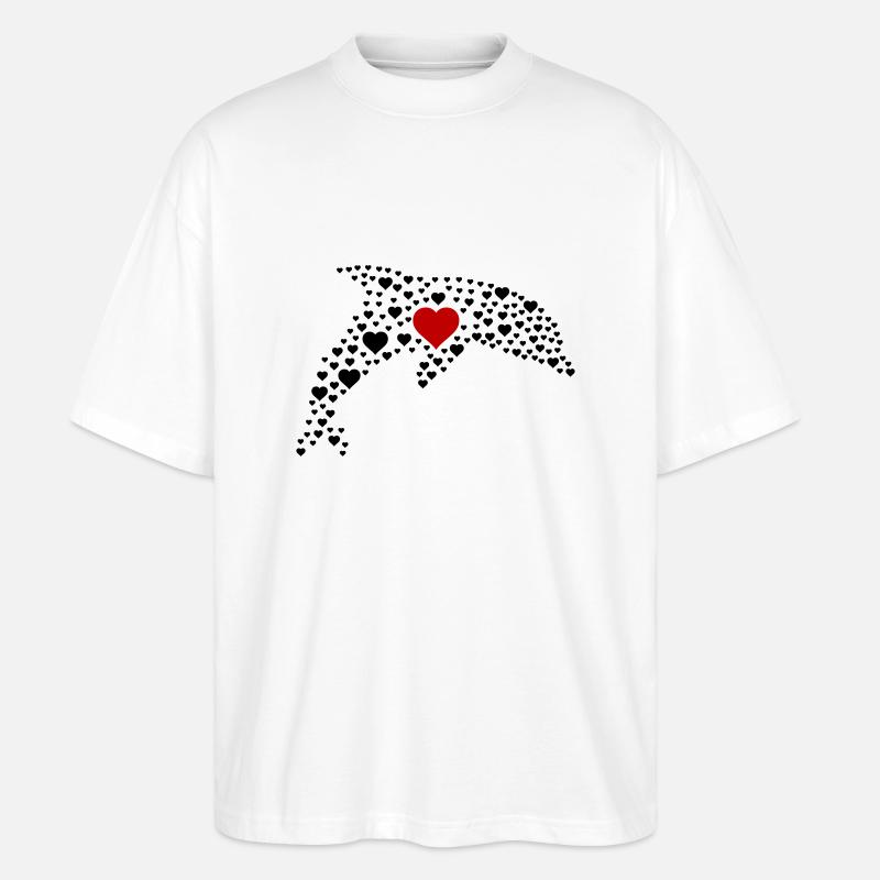 Cœurs de dauphin 2 - T-shirt bio Blaster 2.0 coupe oversize Stanley/Stella Unisexe - blanc