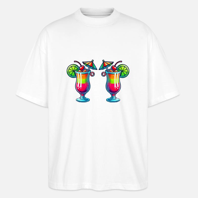cocktail 2 - Stanley/Stella Oversized Unisex Bio T-Shirt Blaster 2.0 - Weiß