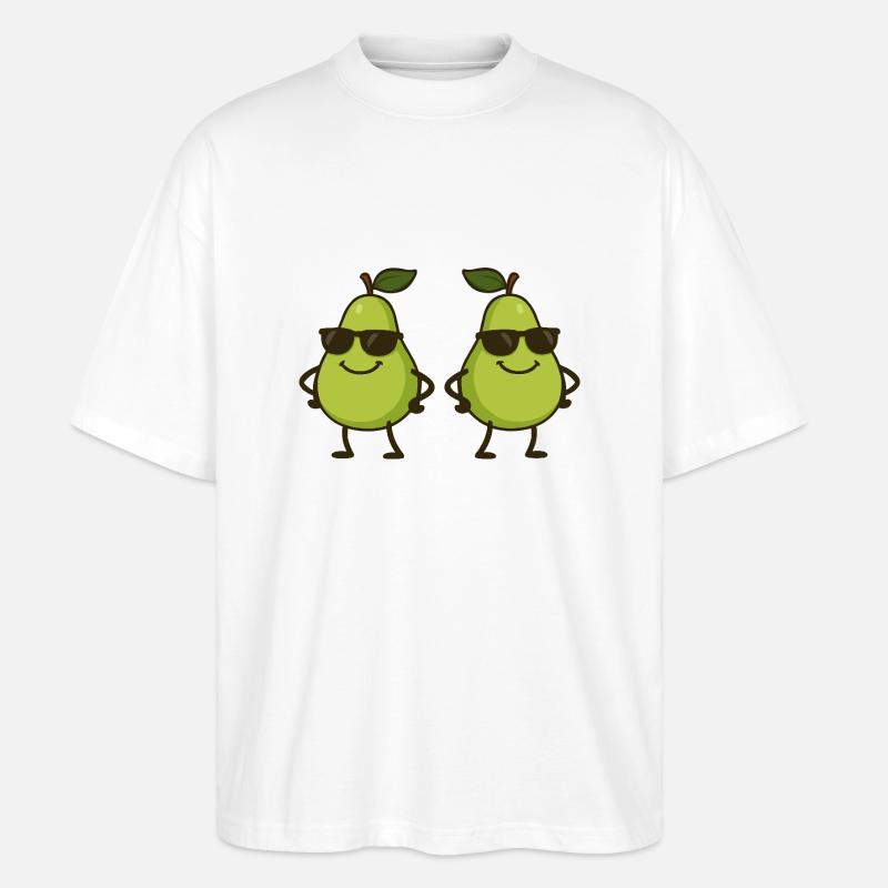 Pear Comic Cool 2 - Stanley/Stella Oversized Unisex Organic T-shirt Blaster 2.0 - white