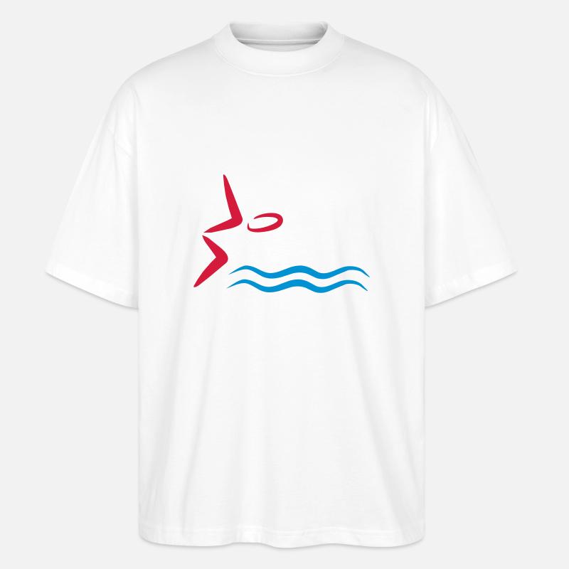 schwimmen - Stanley/Stella Oversized Unisex Bio T-Shirt Blaster 2.0 - Weiß