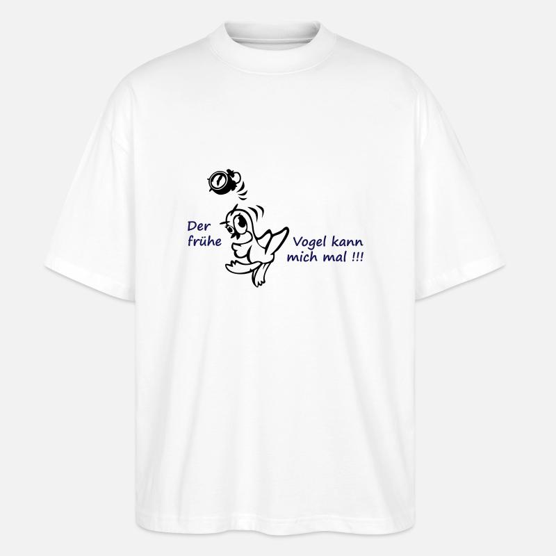 Früher Vogel - Stanley/Stella Oversized Unisex Bio T-Shirt Blaster 2.0 - Weiß