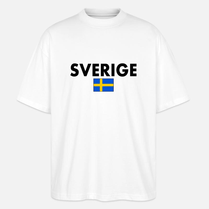 Sverige - Stanley/Stella Oversized Unisex Bio T-Shirt Blaster 2.0 - Weiß
