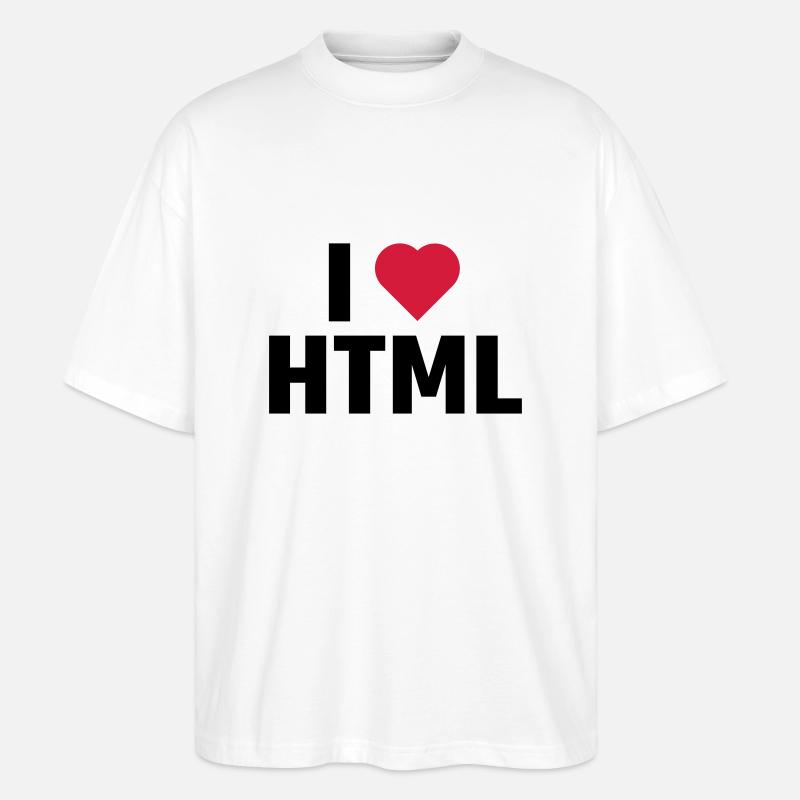 J'aime HTML - T-shirt bio Blaster 2.0 coupe oversize Stanley/Stella Unisexe - blanc