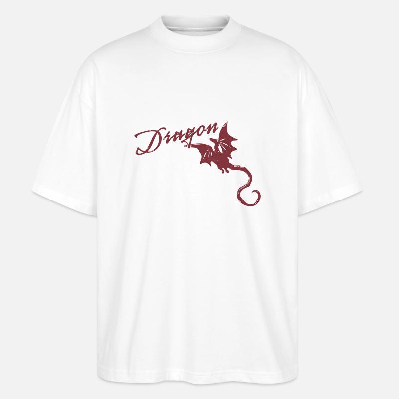 Dragon Drache – Vectorgraphic - Stanley/Stella Oversized Unisex Bio T-Shirt Blaster 2.0 - Weiß