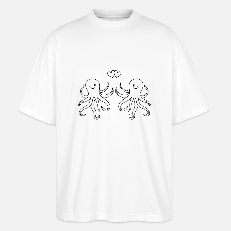 Octopus Octopus Love - Stanley/Stella Oversized Unisex Organic T-shirt Blaster 2.0 - white