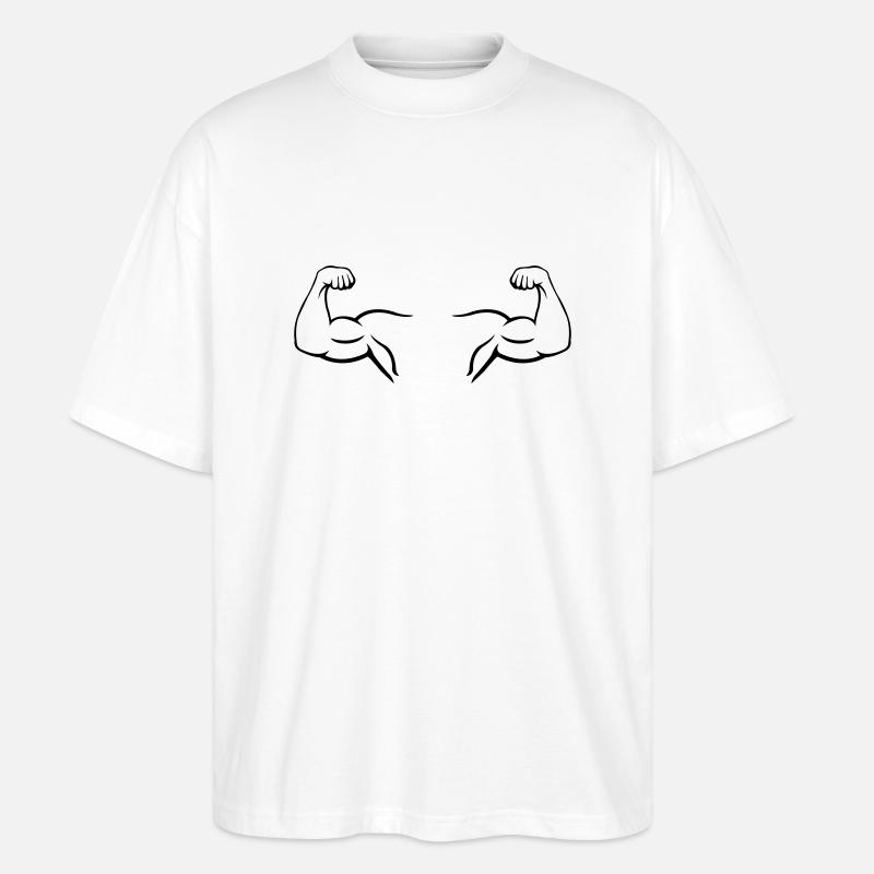 bizeps 2 - Stanley/Stella Oversized Unisex Bio T-Shirt Blaster 2.0 - Weiß
