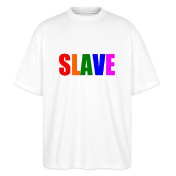 Slave - Stanley/Stella Oversized Unisex Organic T-shirt Blaster 2.0 - white - Front - Alina (178cm) & Michal (187cm)