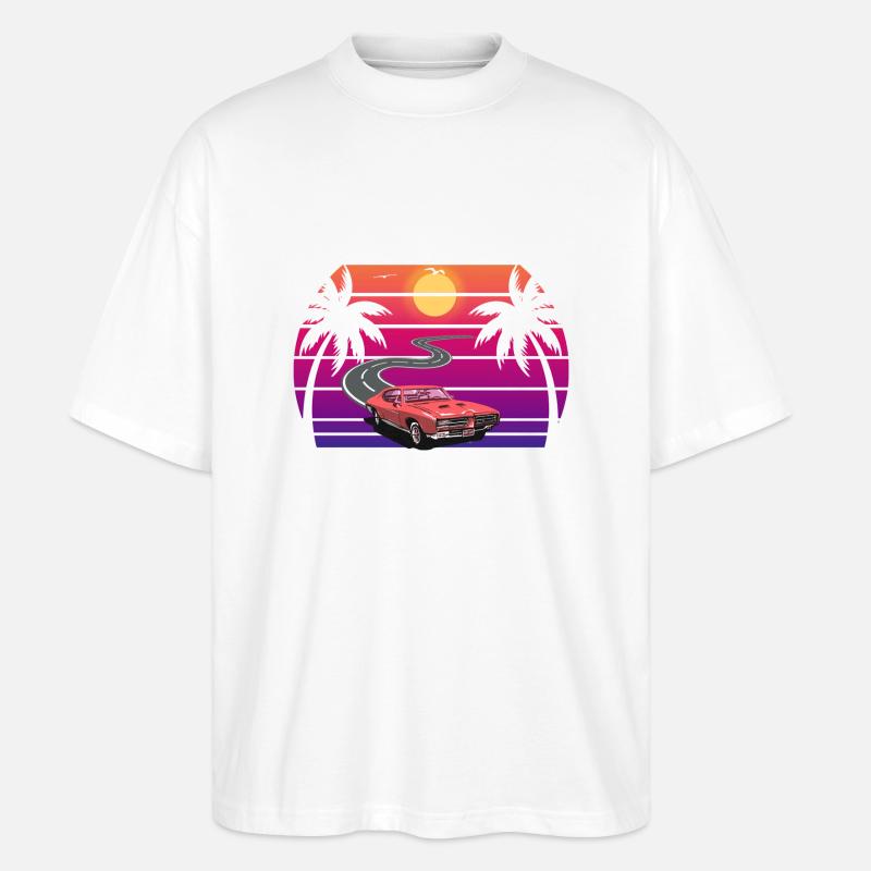 retro sunset - Stanley/Stella Oversized Unisex Bio T-Shirt Blaster 2.0 - Weiß