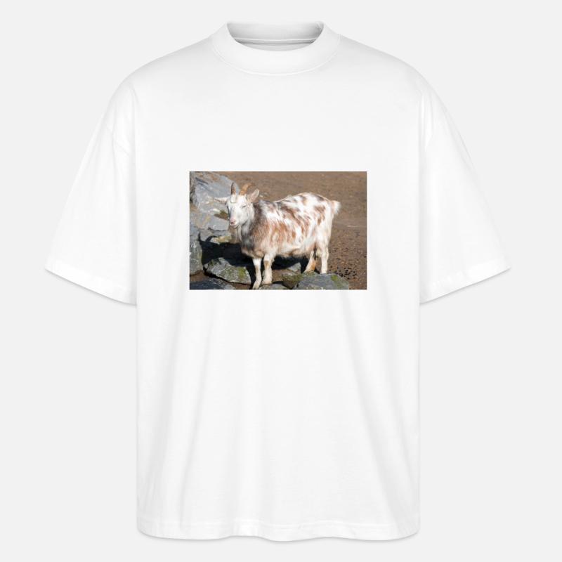 Zwergziege oder Zwergziege - Stanley/Stella Oversized Unisex Bio T-Shirt Blaster 2.0 - Weiß