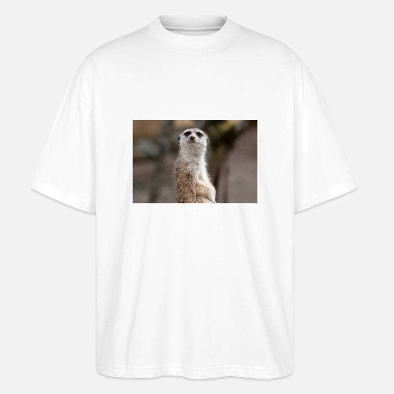 Erdmännchen Suricata suricatta - Stanley/Stella Oversized Unisex Bio T-Shirt Blaster 2.0 - Weiß
