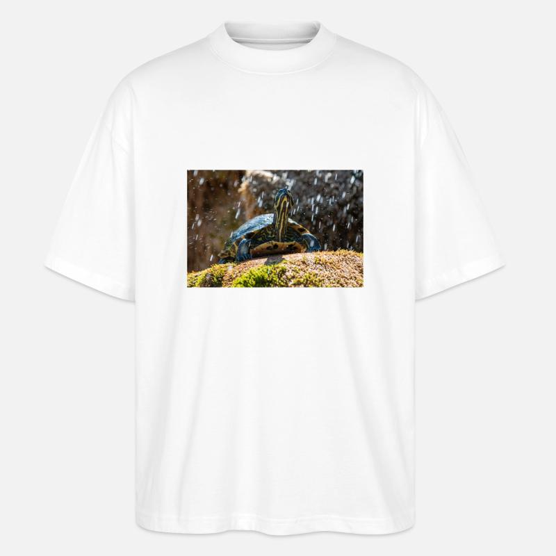 Yellow-bellied slider Trachemys scripta scripta - Stanley/Stella Oversized Unisex Organic T-shirt Blaster 2.0 - white