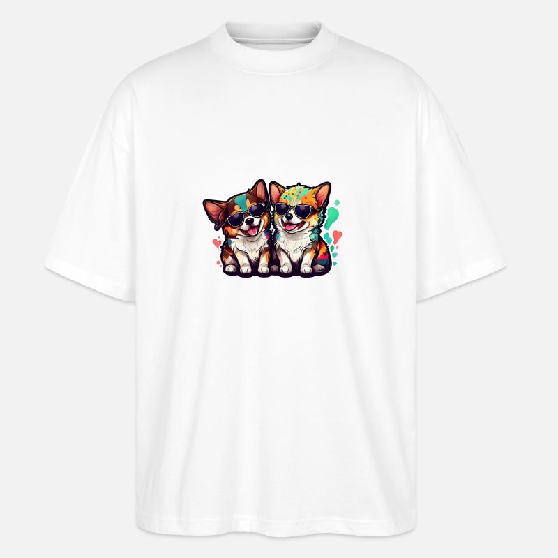 Bunt hund - Stanley/Stella Oversized Unisex Bio T-Shirt Blaster 2.0 - Weiß