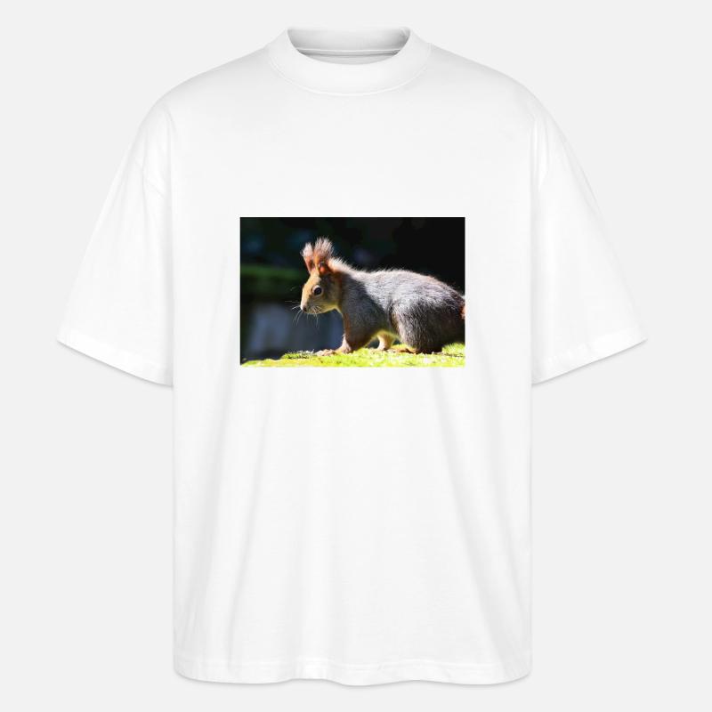 Eichhörnchen, Isibat - Stanley/Stella Oversized Unisex Bio T-Shirt Blaster 2.0 - Weiß