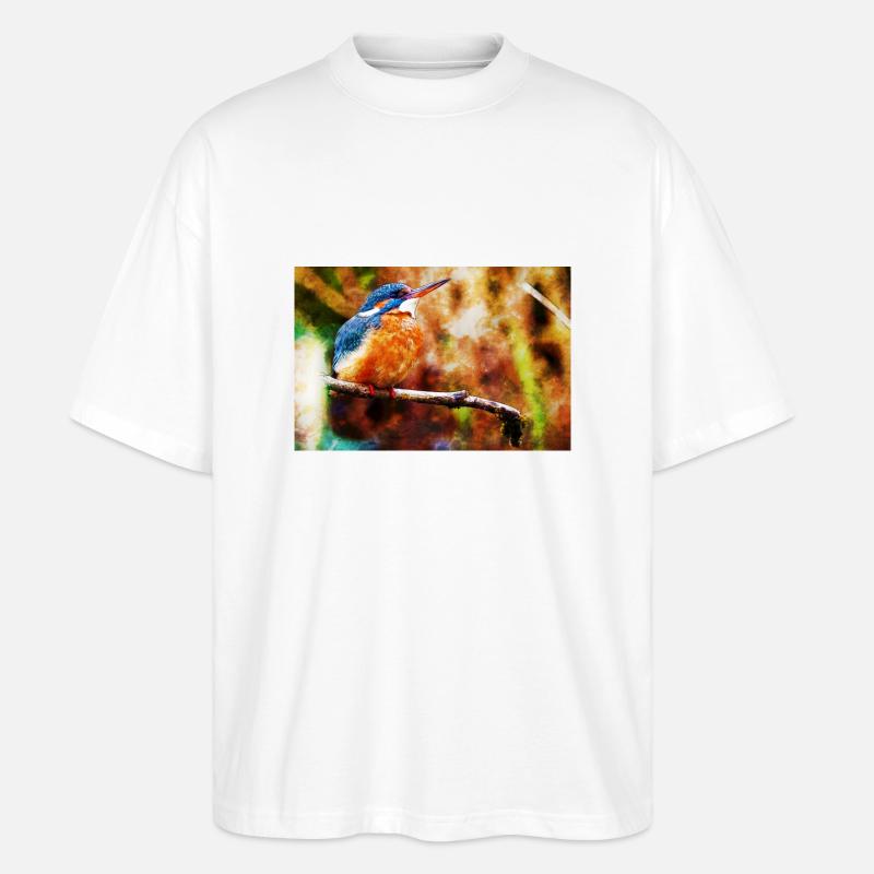 Eisvogel - Stanley/Stella Oversized Unisex Bio T-Shirt Blaster 2.0 - Weiß