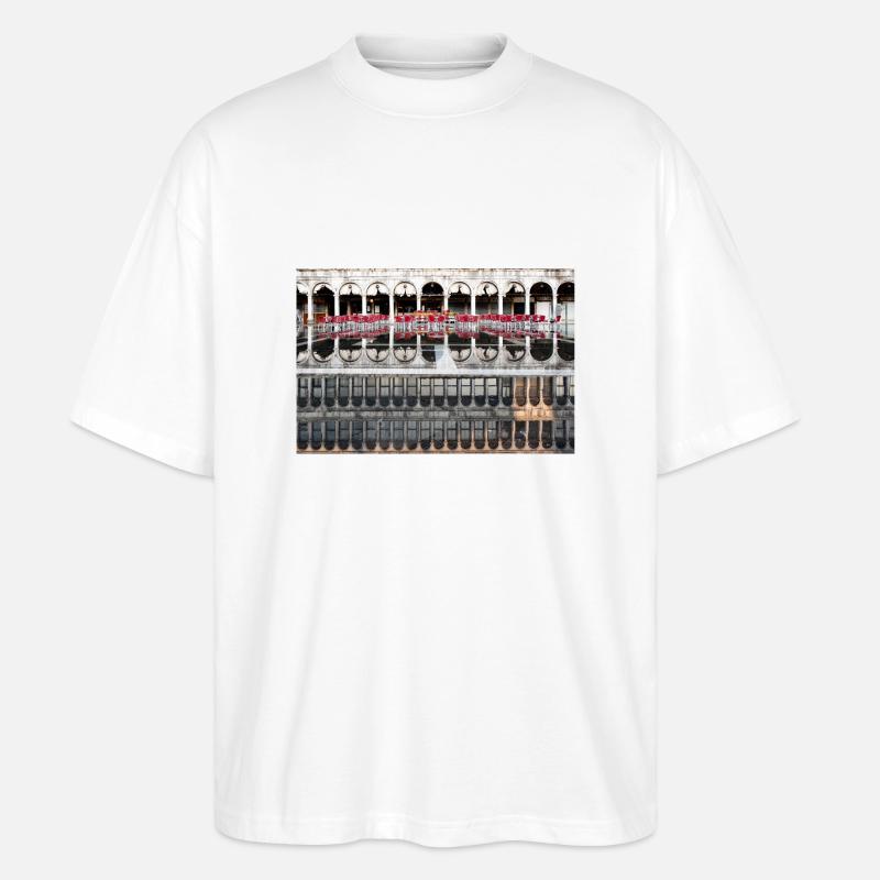 Réflexion sur la place Saint-Marc - T-shirt bio Blaster 2.0 coupe oversize Stanley/Stella Unisexe - blanc