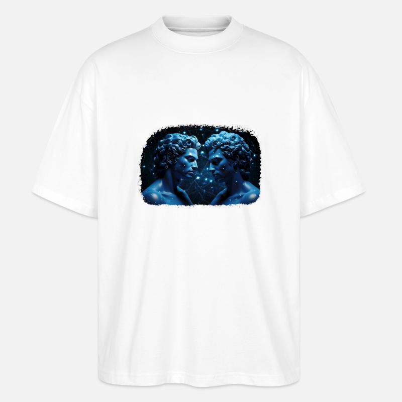 Signe du zodiaque Gémeaux M - T-shirt bio Blaster 2.0 coupe oversize Stanley/Stella Unisexe - blanc