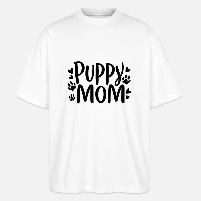 Welpe Hund - Stanley/Stella Oversized Unisex Bio T-Shirt Blaster 2.0 - Weiß