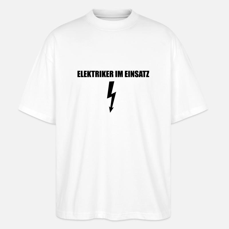 Elektriker im Einsatz - Stanley/Stella Oversized Unisex Bio T-Shirt Blaster 2.0 - Weiß