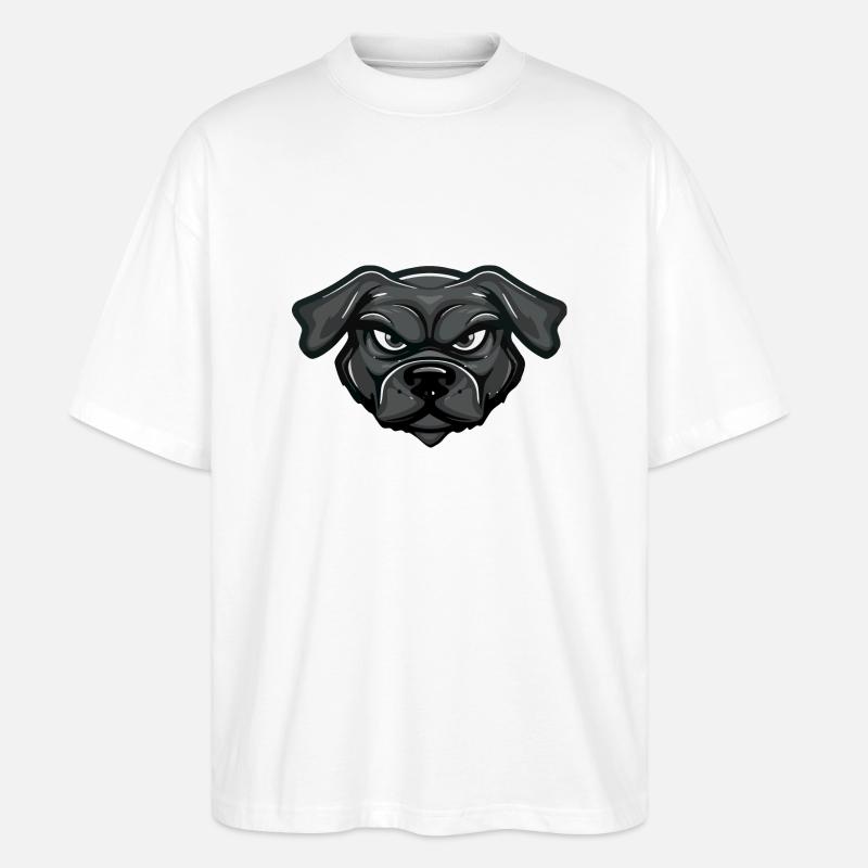 hund comic kopf - Stanley/Stella Oversized Unisex Bio T-Shirt Blaster 2.0 - Weiß