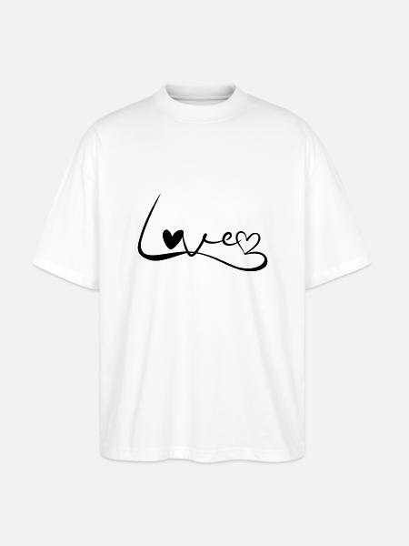 Love Font - Stanley/Stella Oversized Unisex Organic T-shirt Blaster 2.0 - white