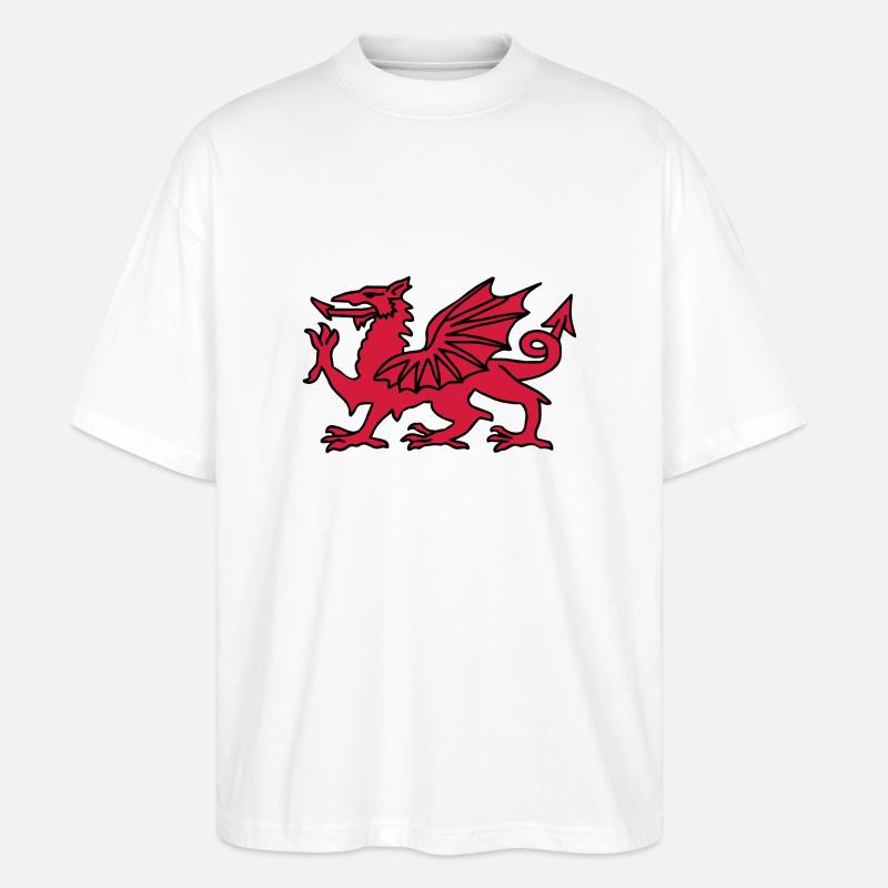 Waliser Drache - Stanley/Stella Oversized Unisex Bio T-Shirt Blaster 2.0 - Weiß