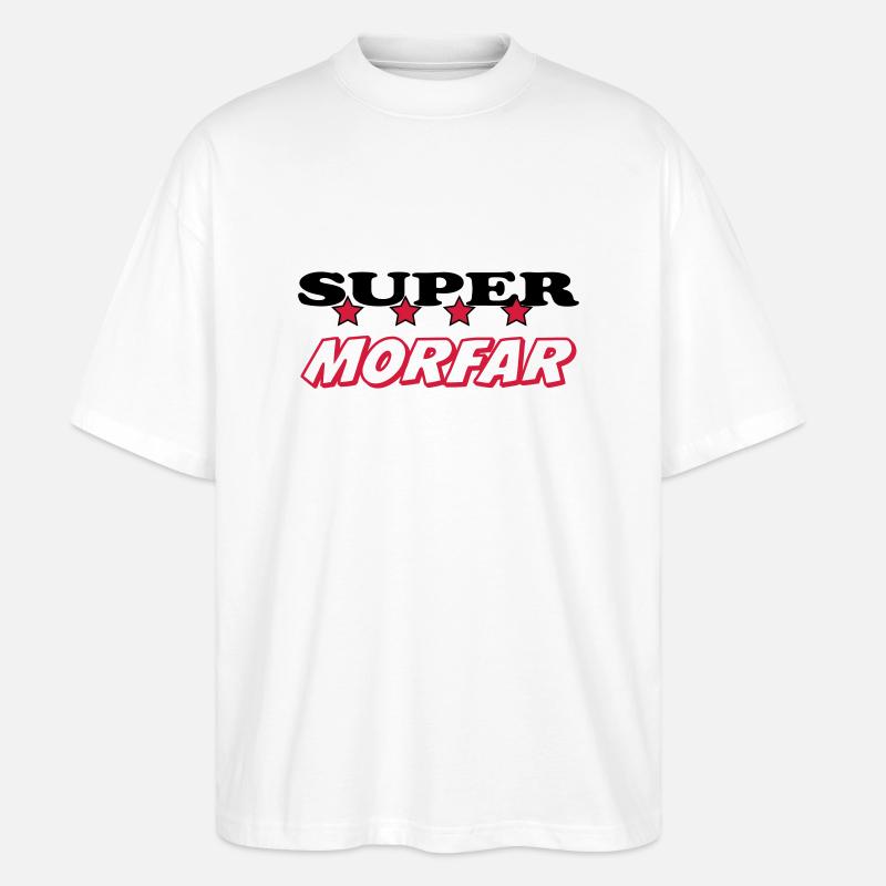 Super morfar - Stanley/Stella Oversized Unisex Bio T-Shirt Blaster 2.0 - Weiß