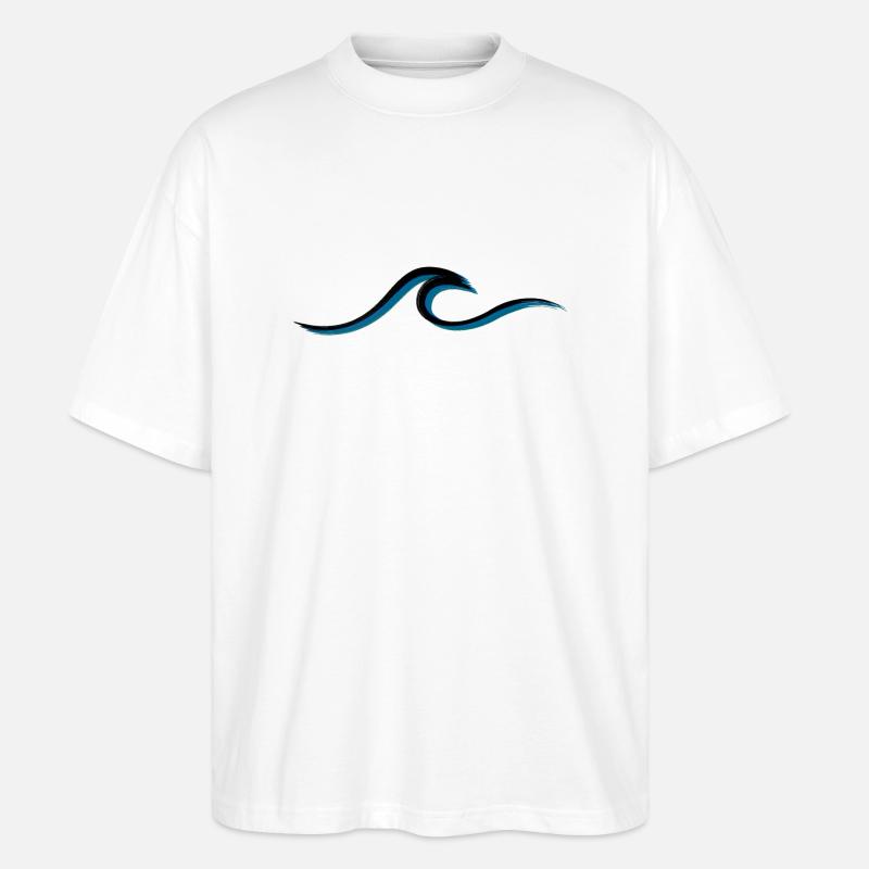 Welle wave Surfen Wasserratte Surfer - Stanley/Stella Oversized Unisex Bio T-Shirt Blaster 2.0 - Weiß