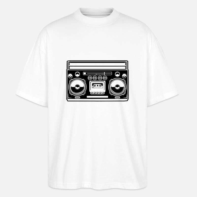 ghettoblaster 1 - Stanley/Stella Oversized Unisex Bio T-Shirt Blaster 2.0 - Weiß
