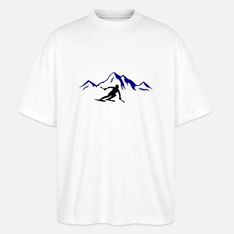 ski berge 02 - Stanley/Stella Oversized Unisex Bio T-Shirt Blaster 2.0 - Weiß