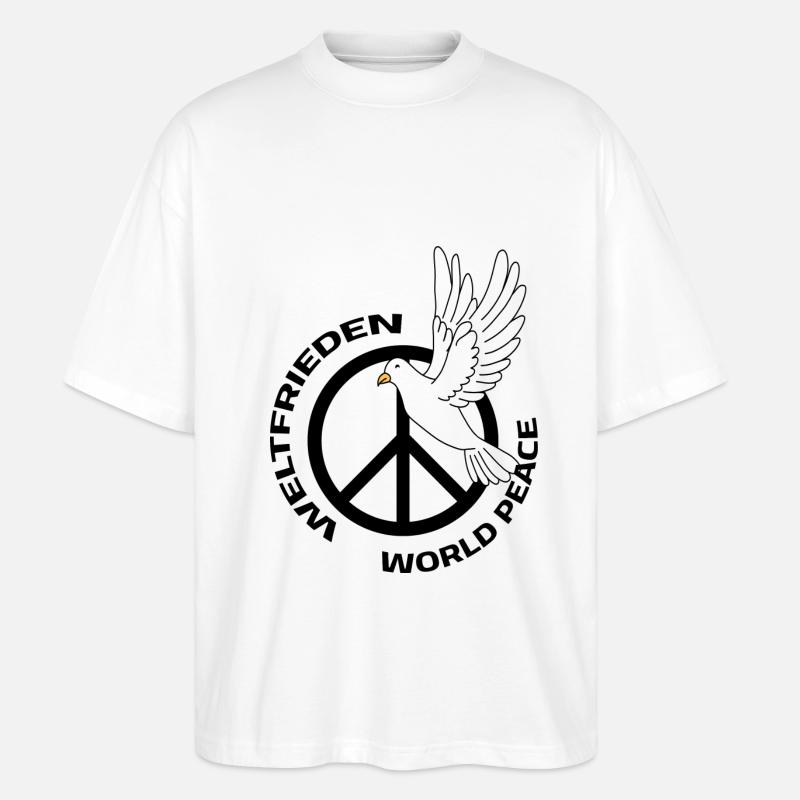 Weltfrieden - World Peace - Stanley/Stella Oversized Unisex Bio T-Shirt Blaster 2.0 - Weiß