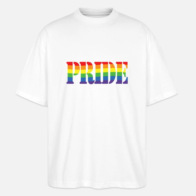 Rainbow Pride - Stanley/Stella Oversized Unisex Bio T-Shirt Blaster 2.0 - Weiß