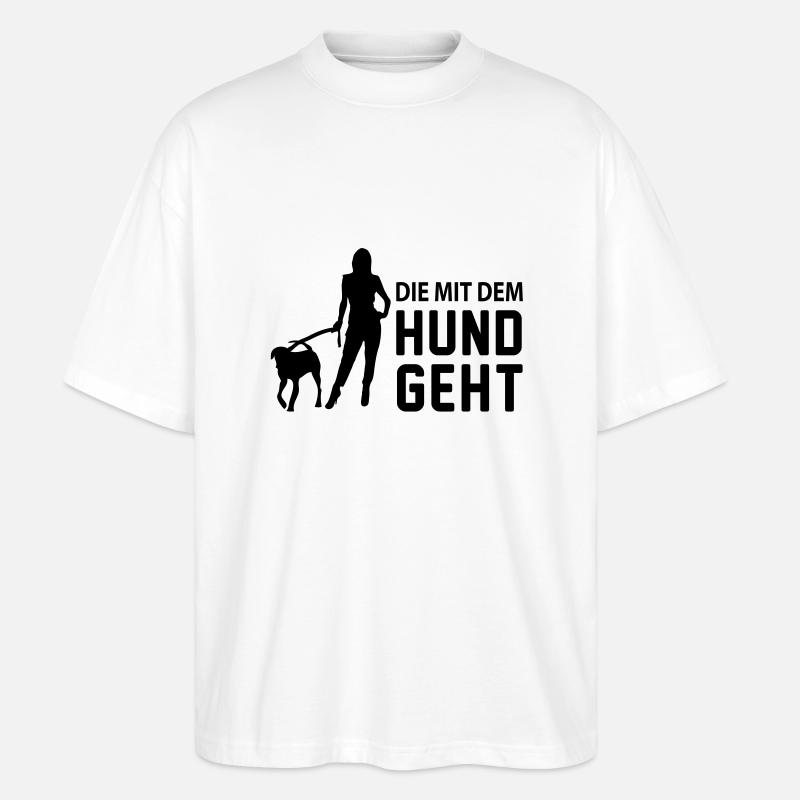 die_mit_dem_hund_geht - T-shirt bio Blaster 2.0 coupe oversize Stanley/Stella Unisexe - blanc