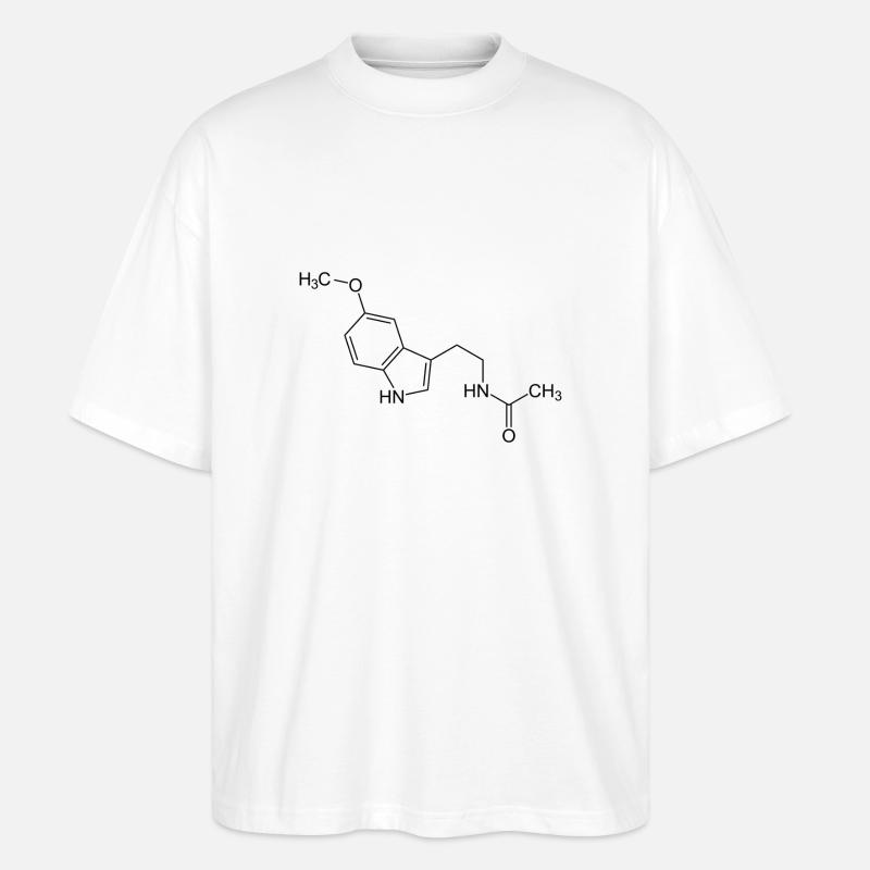Melatonin Strukturformel - Stanley/Stella Oversized Unisex Bio T-Shirt Blaster 2.0 - Weiß