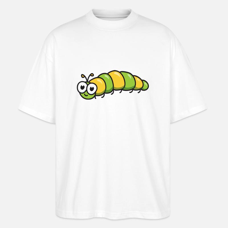 Raupe - Stanley/Stella Oversized Unisex Bio T-Shirt Blaster 2.0 - Weiß