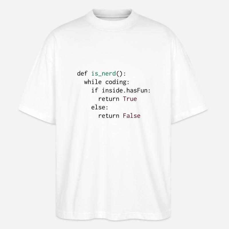 Python Definition von Nerd - Stanley/Stella Oversized Unisex Bio T-Shirt Blaster 2.0 - Weiß