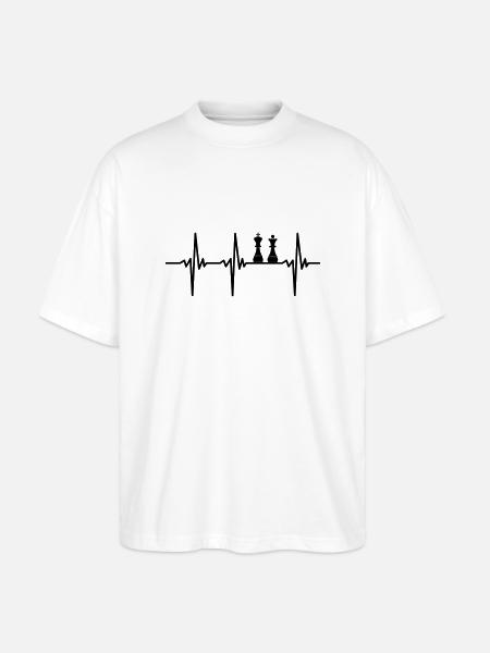 Heartbeat for chess players - Stanley/Stella Oversized Unisex Organic T-shirt Blaster 2.0 - white
