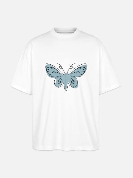 Papillon de conception abstraite - T-shirt bio Blaster 2.0 coupe oversize Stanley/Stella Unisexe - blanc