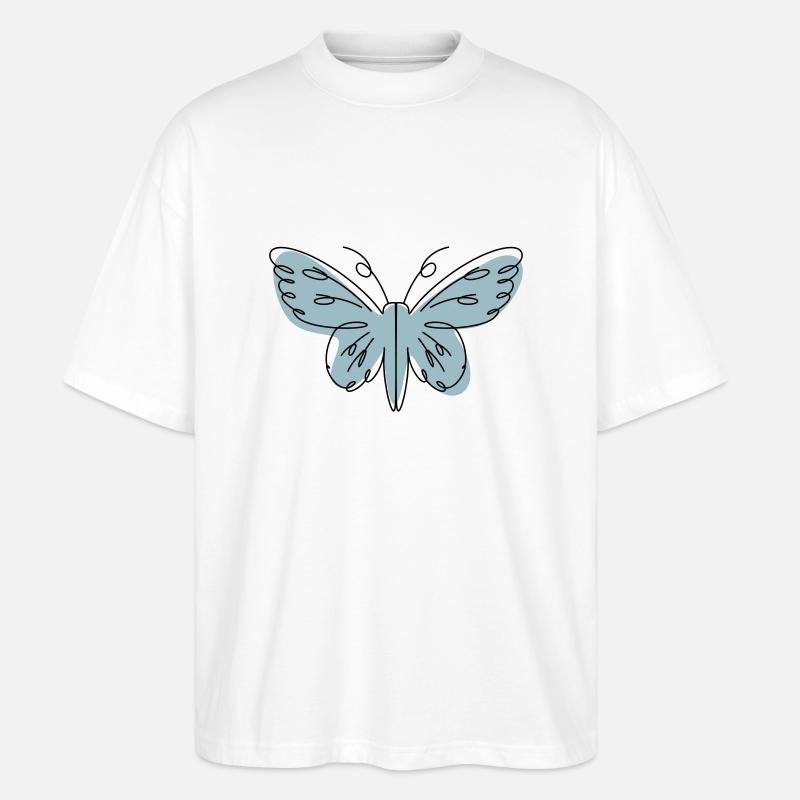 Papillon de conception abstraite - T-shirt bio Blaster 2.0 coupe oversize Stanley/Stella Unisexe - blanc