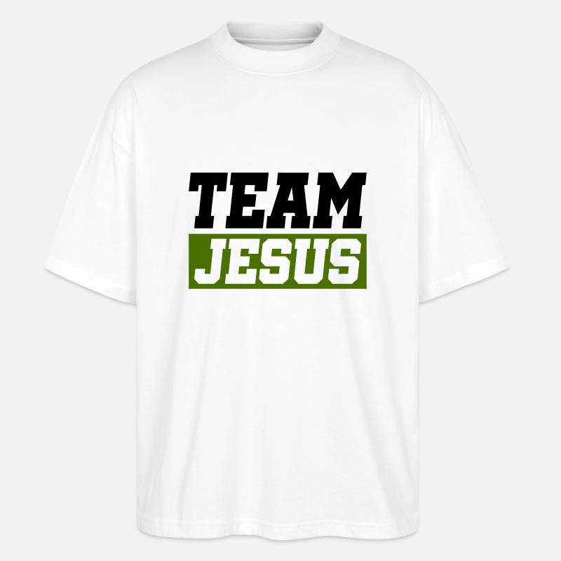 jesus team - Stanley/Stella Oversized Unisex Bio T-Shirt Blaster 2.0 - Weiß