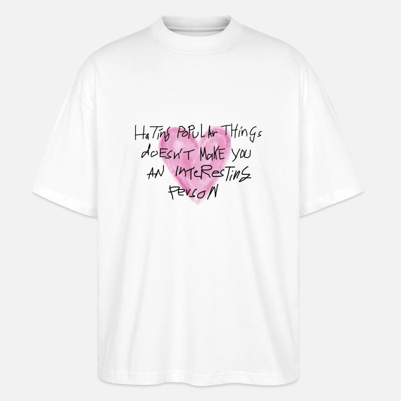 Handschrift Statement Herz - Stanley/Stella Oversized Unisex Bio T-Shirt Blaster 2.0 - Weiß