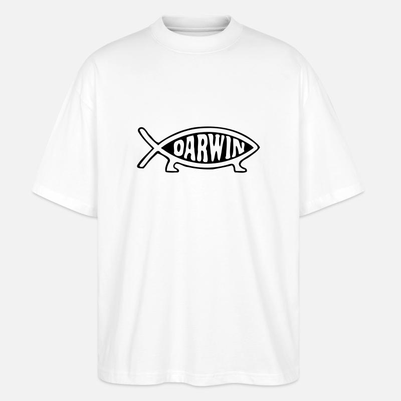 Darwin fish - T-shirt bio Blaster 2.0 coupe oversize Stanley/Stella Unisexe - blanc