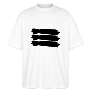 deutschland - Stanley/Stella Oversized Unisex Bio T-Shirt Blaster 2.0 - Weiß - Vorne - Alina (178cm) & Michal (187cm)