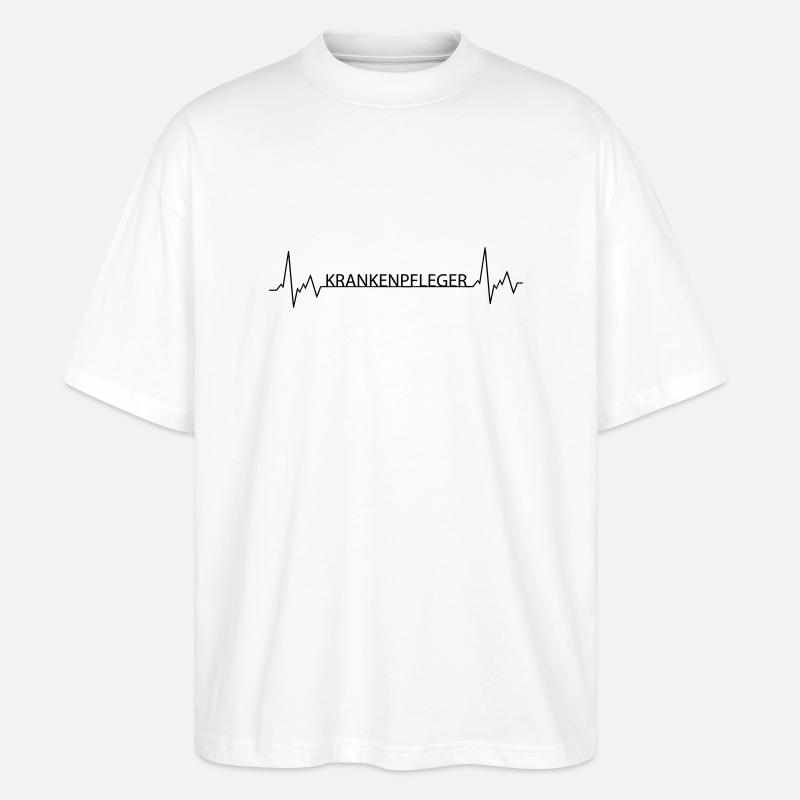 Herzschlag Krankenpfleger - Stanley/Stella Oversized Unisex Bio T-Shirt Blaster 2.0 - Weiß