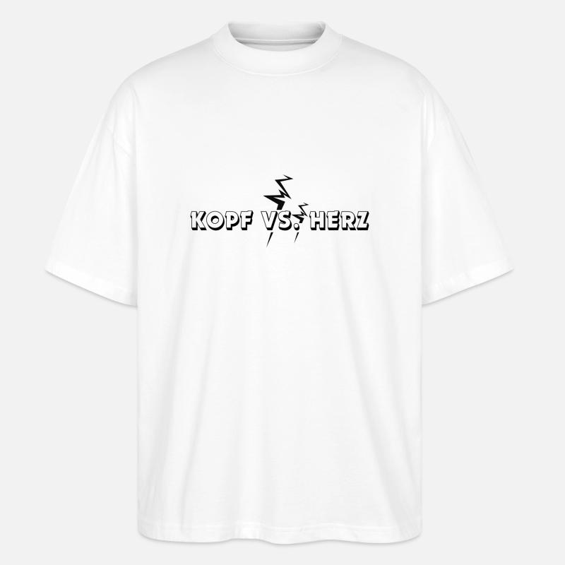 Kopf vs. Herz - Stanley/Stella Oversized Unisex Bio T-Shirt Blaster 2.0 - Weiß