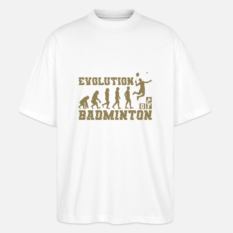Badminton Evolution Silhouette - Stanley/Stella Oversized Unisex Organic T-shirt Blaster 2.0 - white