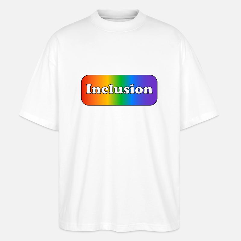 Inklusion Regenbogen - Stanley/Stella Oversized Unisex Bio T-Shirt Blaster 2.0 - Weiß